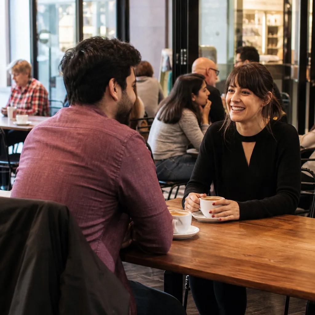 Stevenage singles talking at a public town-centre venue